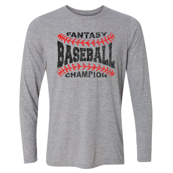 Fantasy Baseball Champion Laces  - Light Long Sleeve Ultra Performance Active Lifestyle T Shirt Thumbnail