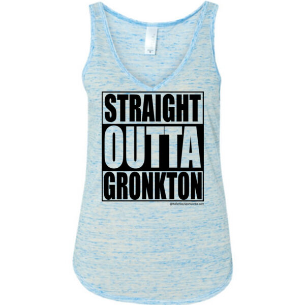 Straight Outta Gronkton - Ladies' Flowy V-Neck Tank Thumbnail