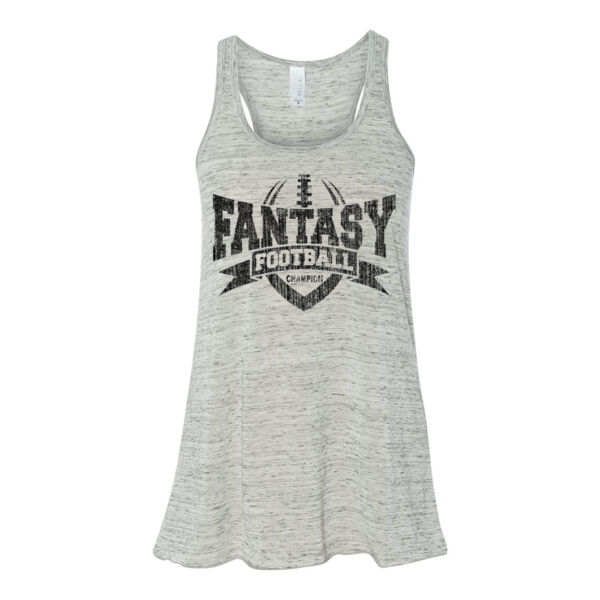Fantasy Football Champion V Outline - Bella Ladies' Flowy Racerback Tank (S) Thumbnail