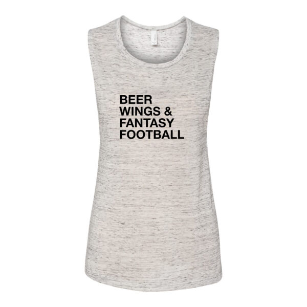 Beer Wings & Fantasy Football - Bella Flowy Scoop Muscle Tank (S) Thumbnail