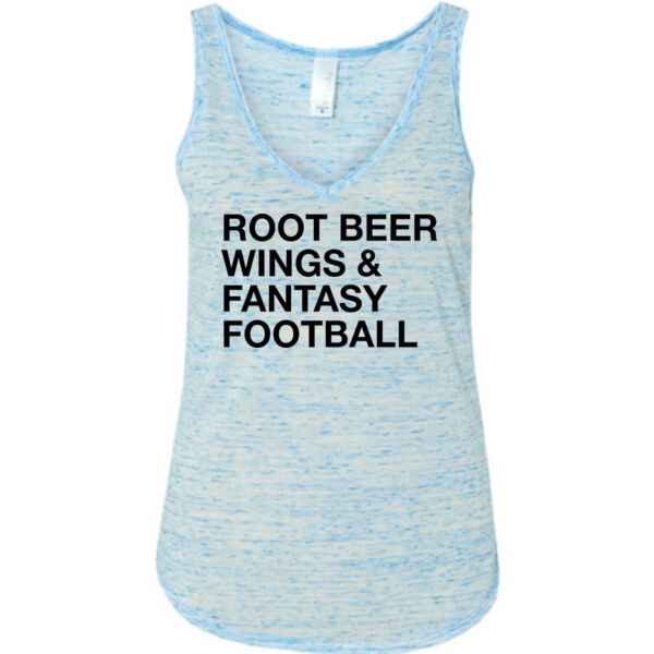 Root Beer Wings & Fantasy Football - JAmerica Polyester Fleece Hoodie - Ladies' Flowy V-Neck Tank Thumbnail