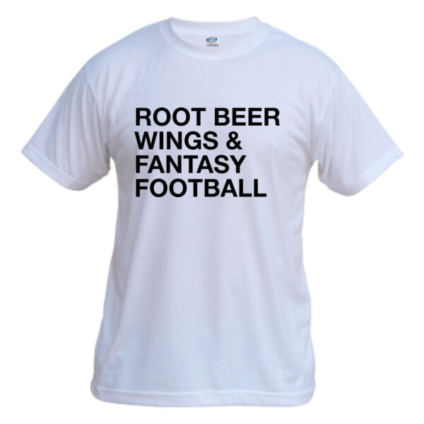 Root Beer Wings & Fantasy Football - JAmerica Polyester Fleece Hoodie - Vapor Basic Performance Tee Thumbnail