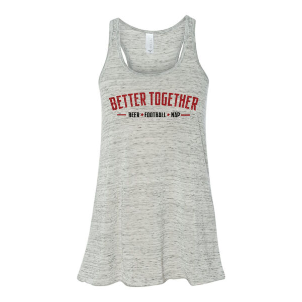 Beer Football and Naps are Better Together - Bella Ladies' Flowy Racerback Tank (S) Thumbnail
